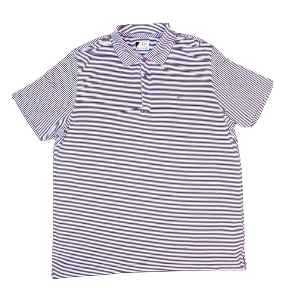 Izod Golf Men's Striped Short Sleeve Polo Shirt Size XL 36543